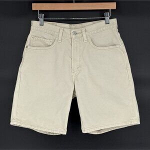 Vintage Levi's 550 Men's Relaxed Fit 8" Denim Shorts 31 Ivory Red Tab 2003 Y2k